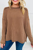 Corded Rib Exposed Seam Drop Shoulder Curved Hem Long Sleeve Top